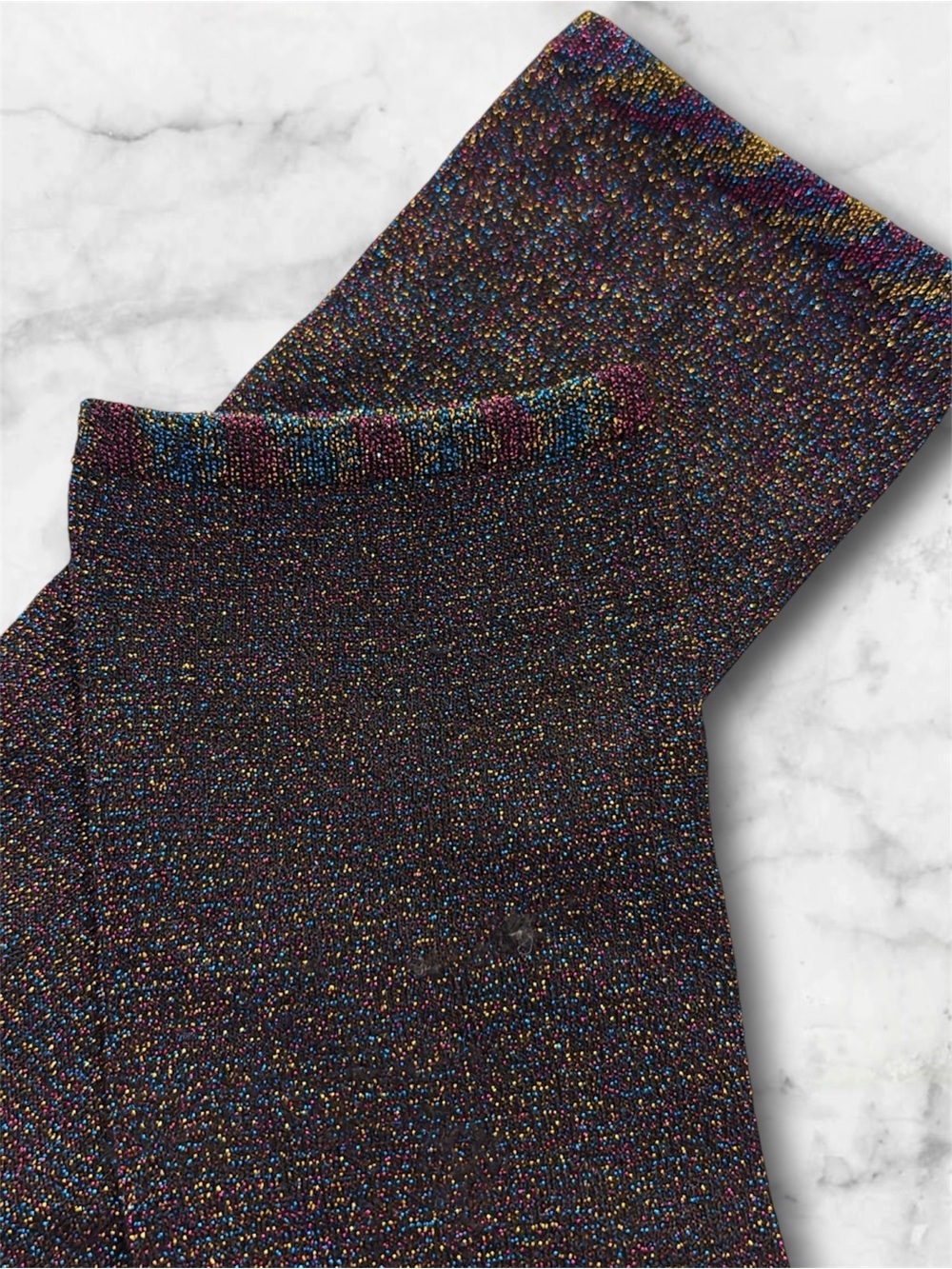 Metallic Rainbow Sparkle Sheer Socks Glitter Dress Socks Tights One Size